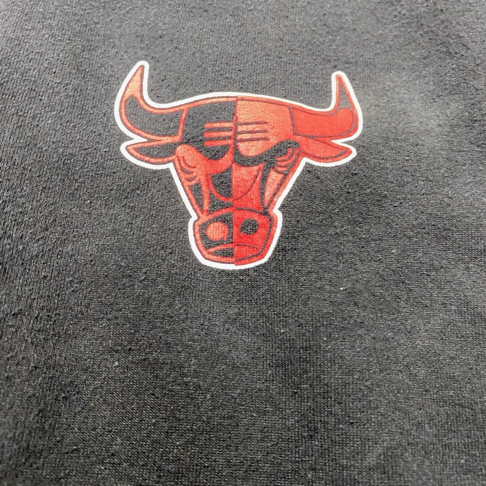 NBA Chicago Bulls Basketball Black Red Full Zip Jacket Size Medium - Picture 4 of 13